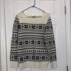 Blue and white sweater